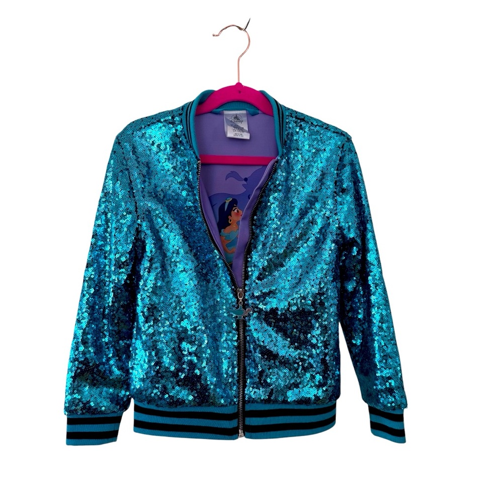 Disney Store Aladdin Sequence Jacket with print of jasmine in lining.